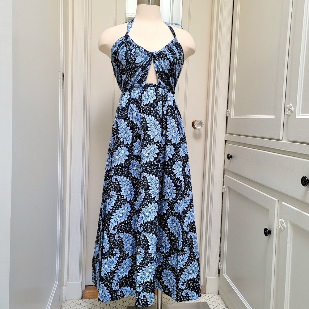 New! J. Crew size 12 Collection Halter Cutout Dress in Ratti Pacific Paisley NWT - Picture 6 of 16